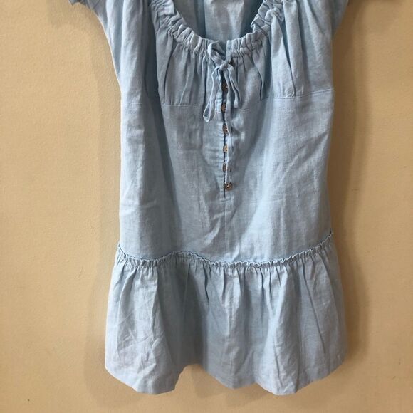 Free People Perri Linen Drop Waist Mini Dress - Picture 5 of 8